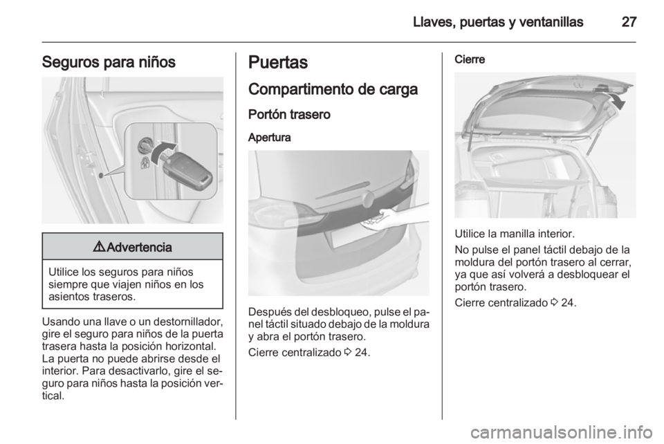 OPEL ZAFIRA TOURER 2013.5  Manual de Instrucciones (in Spanish) 