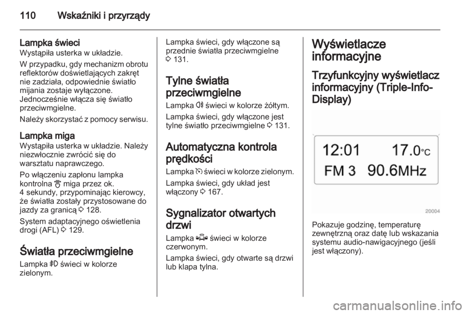 OPEL ASTRA H 2011.5  Instrukcja obsługi (in Polish) 