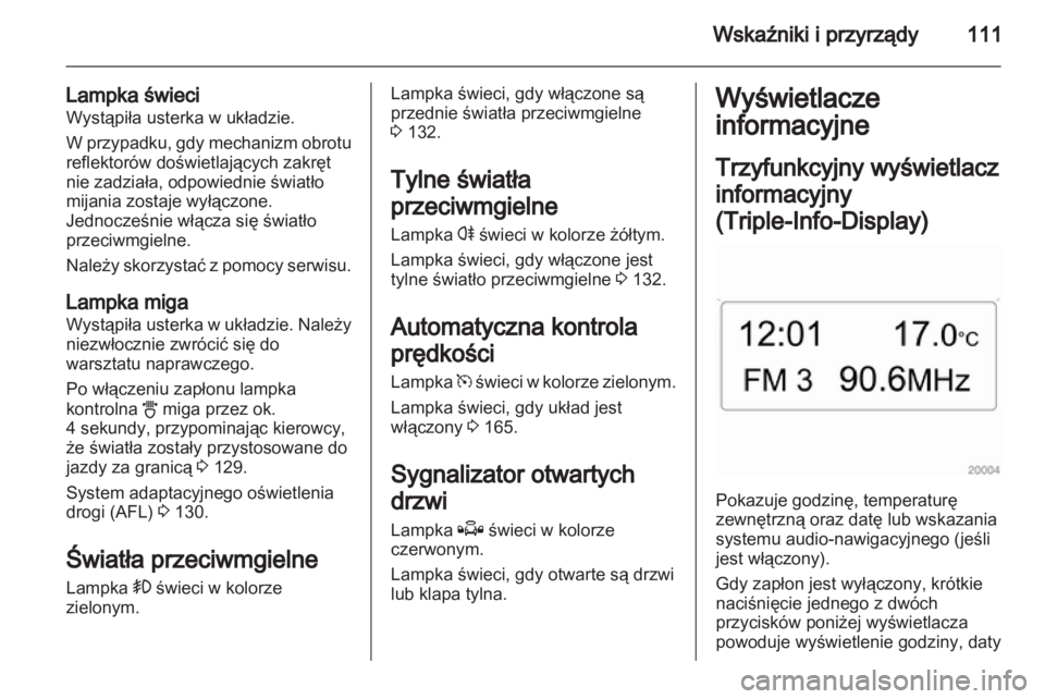 OPEL ASTRA H 2012  Instrukcja obsługi (in Polish) 
