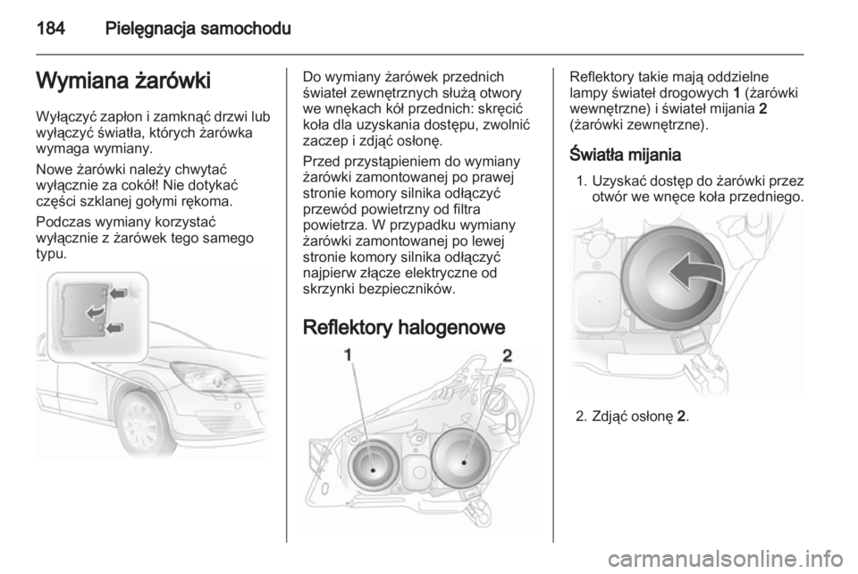 OPEL ASTRA H 2012  Instrukcja obsługi (in Polish) 