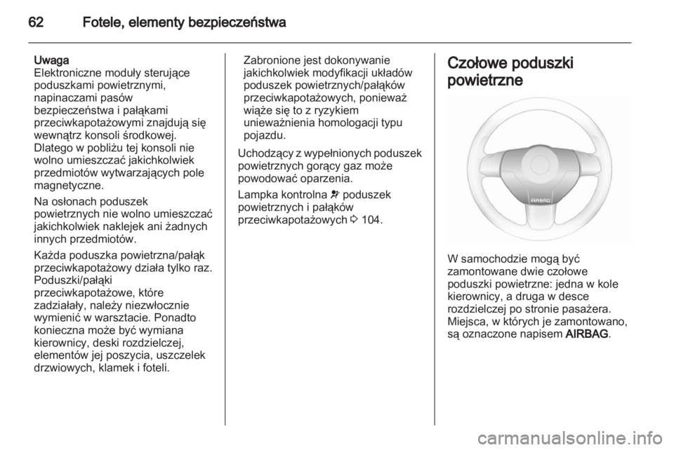 OPEL ASTRA H 2012  Instrukcja obsługi (in Polish) 