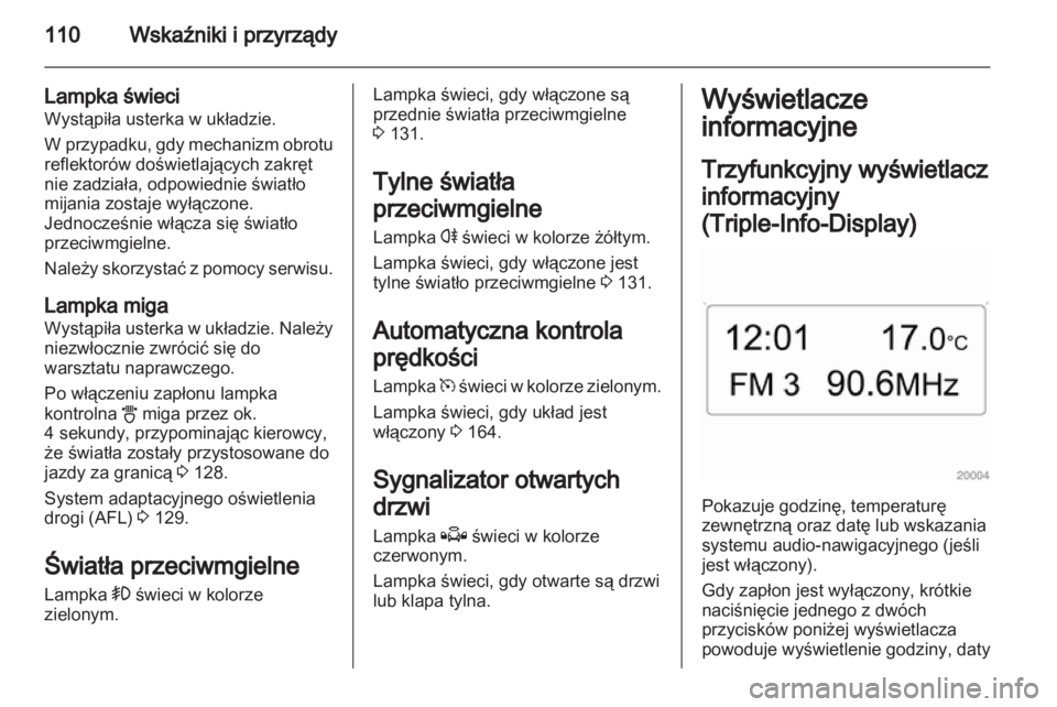 OPEL ASTRA H 2013  Instrukcja obsługi (in Polish) 