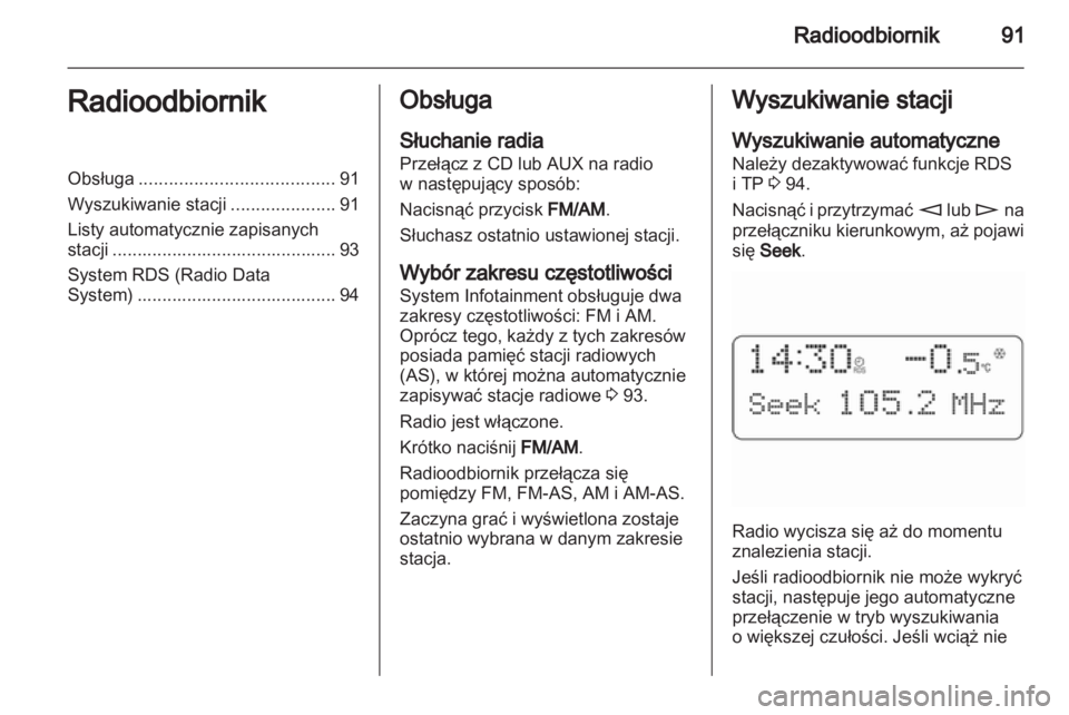 OPEL COMBO 2011  Instrukcja obsługi systemu audio-nawigacyjnego (in Polish) 