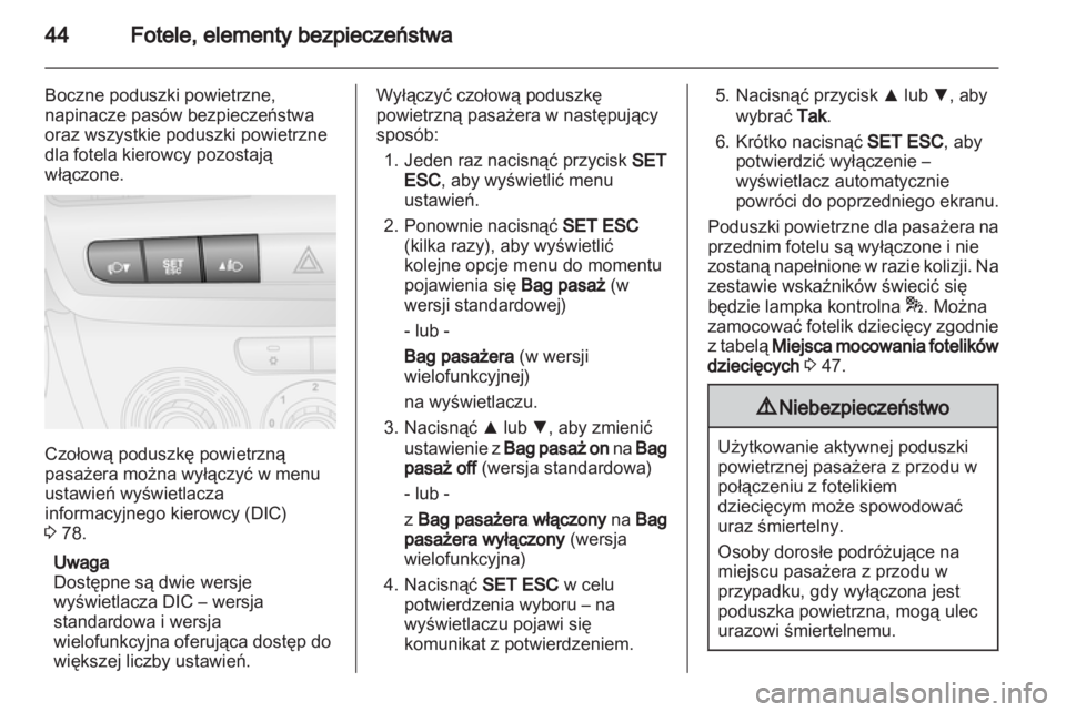 OPEL COMBO D 2013  Instrukcja obsługi (in Polish) 