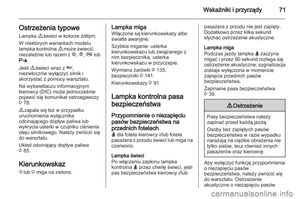 OPEL COMBO D 2013  Instrukcja obsługi (in Polish) 