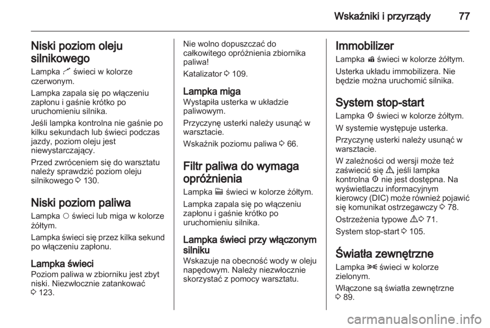 OPEL COMBO D 2013  Instrukcja obsługi (in Polish) 