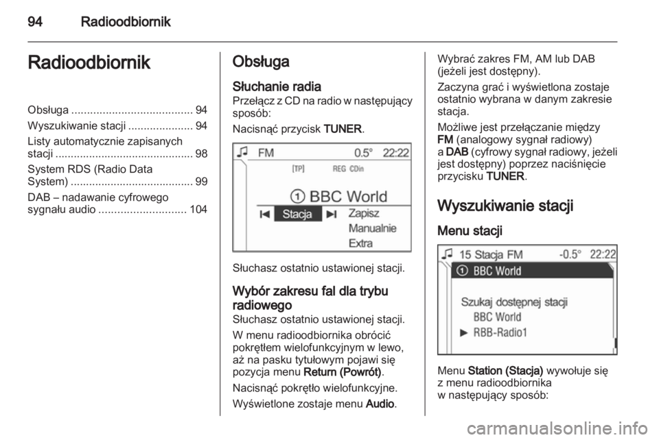 OPEL CORSA 2010.5  Instrukcja obsługi systemu audio-nawigacyjnego (in Polish) 