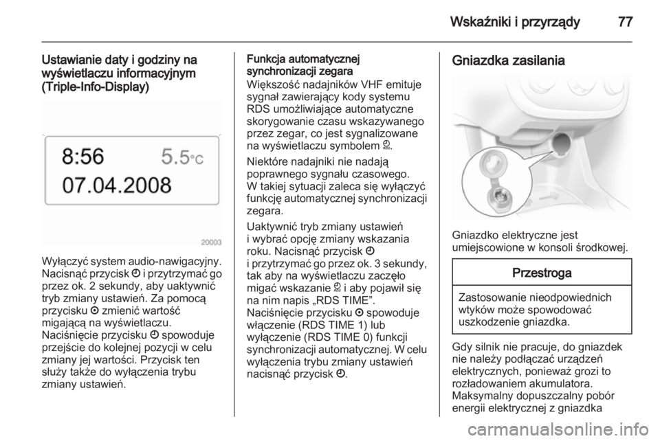 OPEL CORSA 2010.5  Instrukcja obsługi (in Polish) 