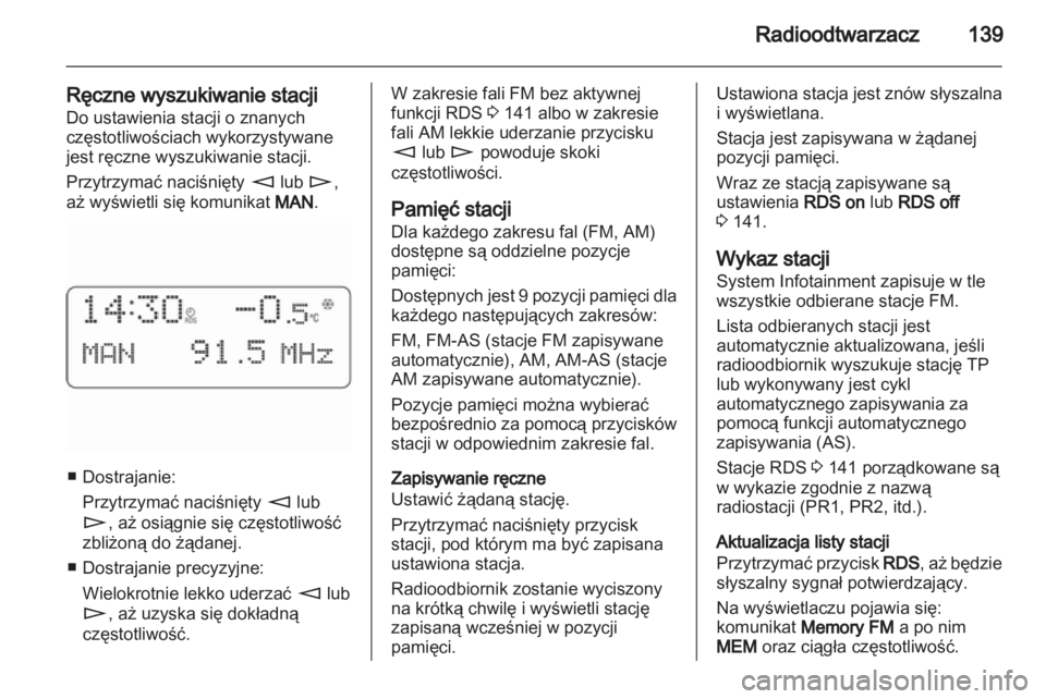 OPEL CORSA 2011  Instrukcja obsługi systemu audio-nawigacyjnego (in Polish) 