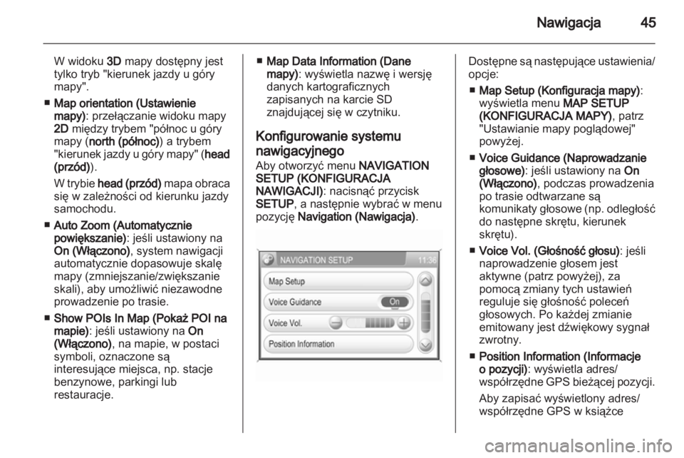 OPEL CORSA 2011  Instrukcja obsługi systemu audio-nawigacyjnego (in Polish) 