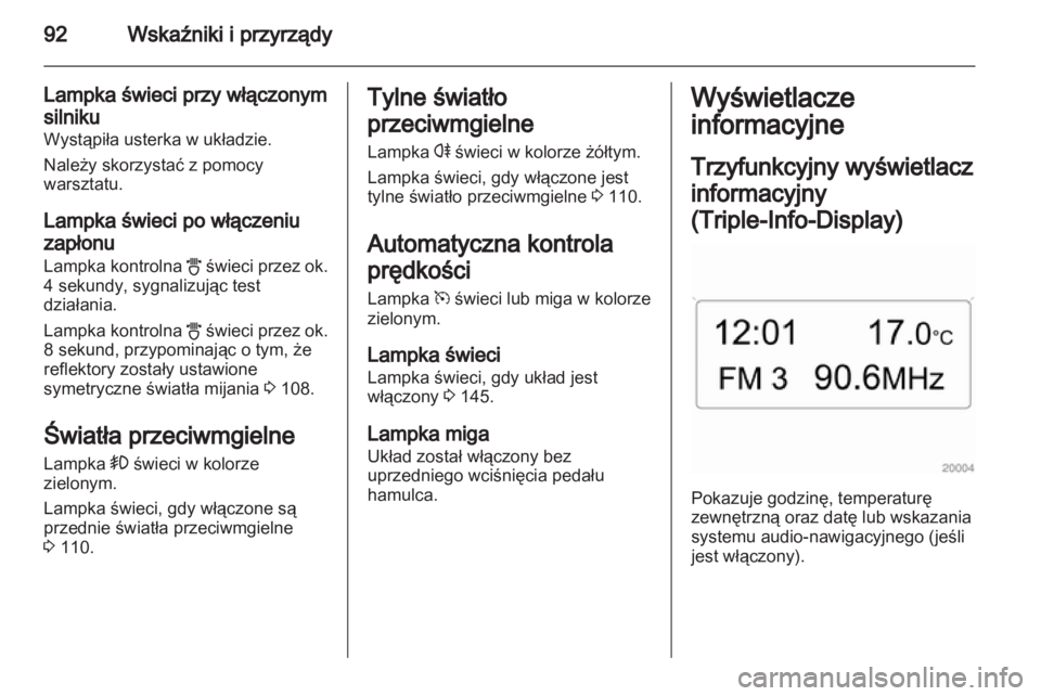 OPEL CORSA 2011  Instrukcja obsługi (in Polish) 