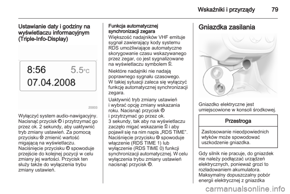 OPEL CORSA 2012  Instrukcja obsługi (in Polish) 