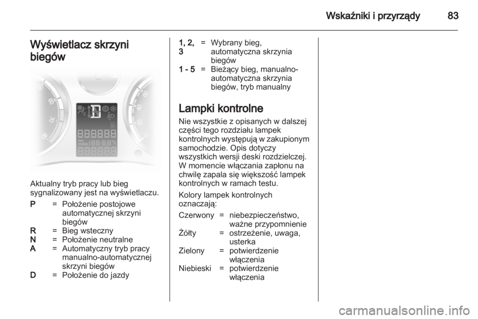 OPEL CORSA 2012  Instrukcja obsługi (in Polish) 
