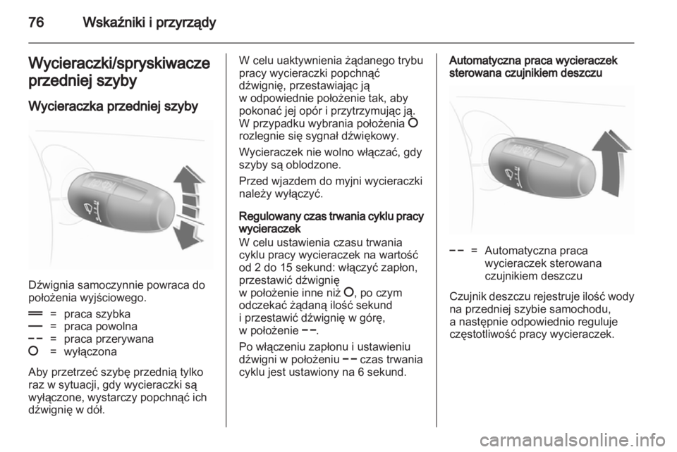 OPEL CORSA 2012.5  Instrukcja obsługi (in Polish) 