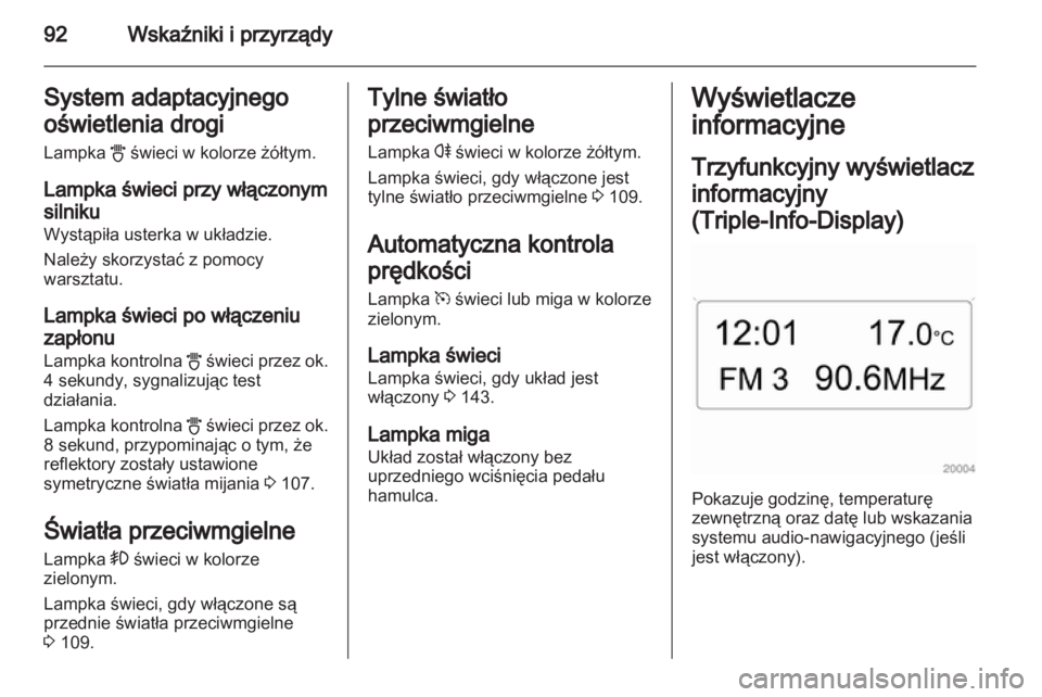 OPEL CORSA 2012.5  Instrukcja obsługi (in Polish) 