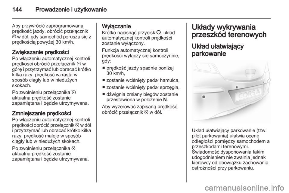 OPEL CORSA 2013  Instrukcja obsługi (in Polish) 