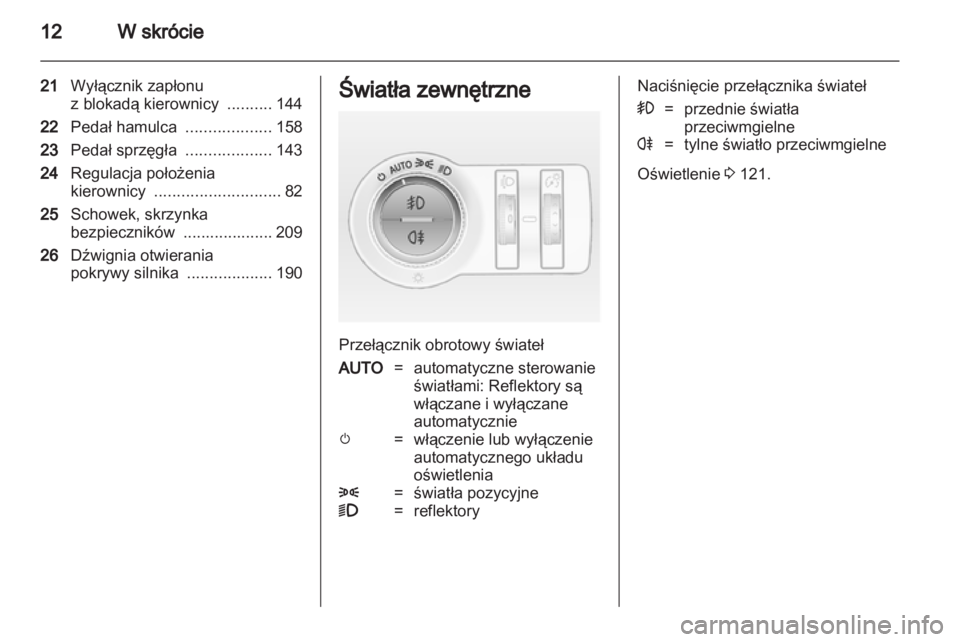 OPEL INSIGNIA 2012  Instrukcja obsługi (in Polish) 