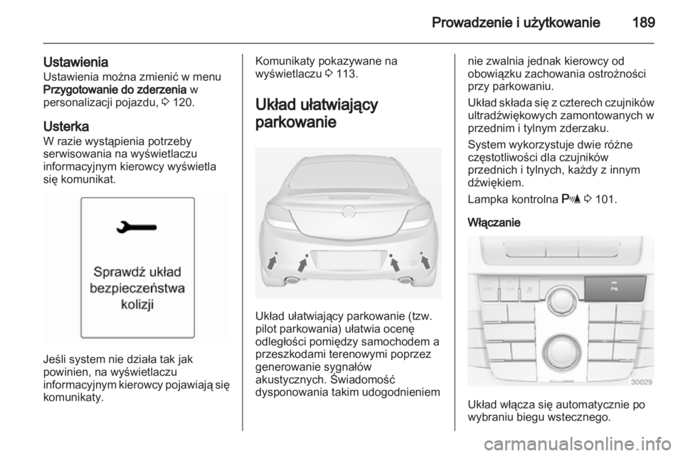 OPEL INSIGNIA 2013.5  Instrukcja obsługi (in Polish) 