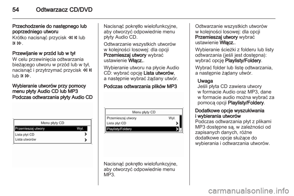 OPEL MERIVA 2011  Instrukcja obsługi systemu audio-nawigacyjnego (in Polish) 
