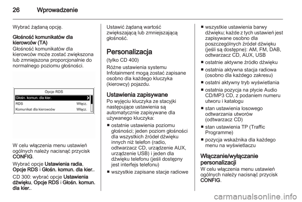OPEL MERIVA 2011.5  Instrukcja obsługi systemu audio-nawigacyjnego (in Polish) 