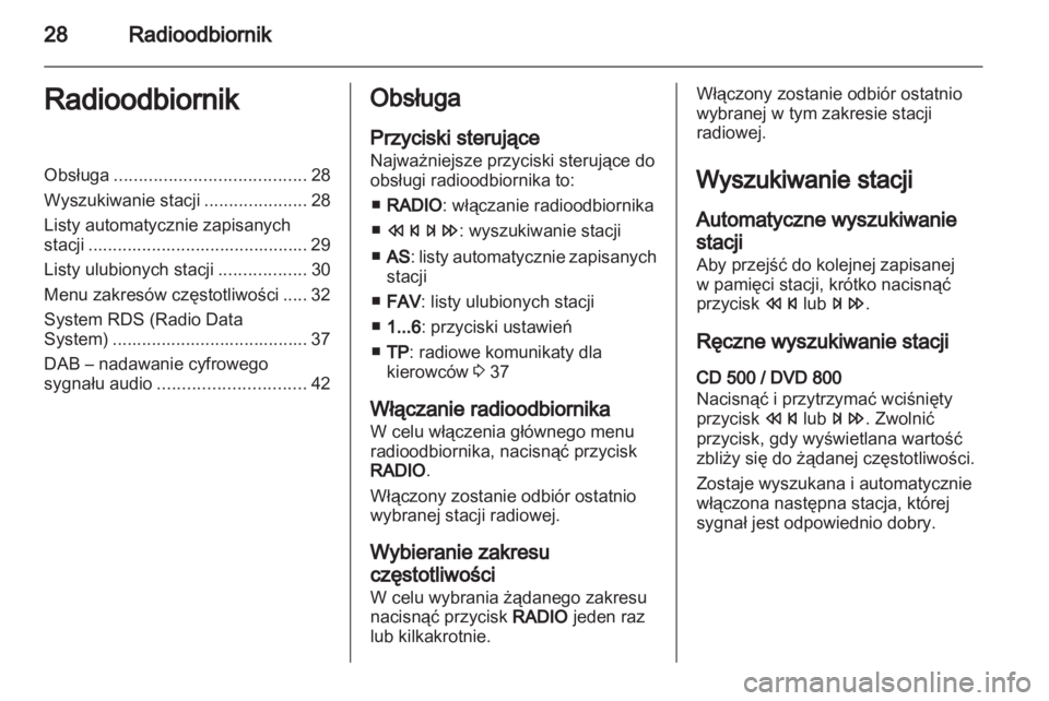 OPEL MERIVA 2011.5  Instrukcja obsługi systemu audio-nawigacyjnego (in Polish) 