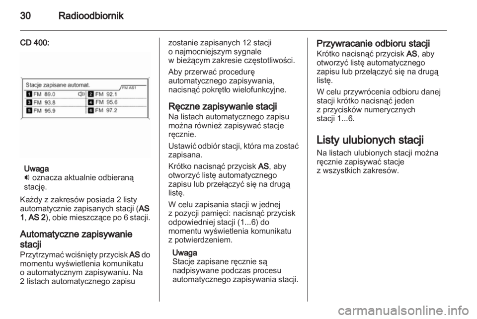 OPEL MERIVA 2011.5  Instrukcja obsługi systemu audio-nawigacyjnego (in Polish) 