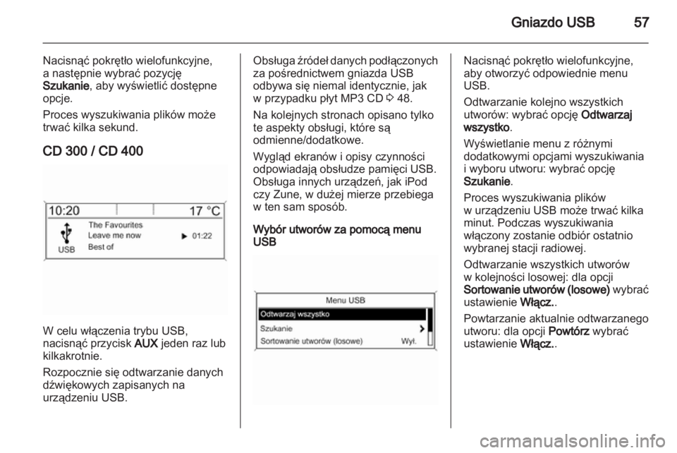 OPEL MERIVA 2011.5  Instrukcja obsługi systemu audio-nawigacyjnego (in Polish) 