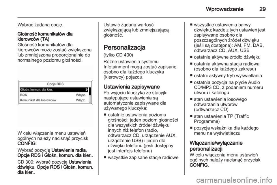 OPEL MERIVA 2012  Instrukcja obsługi systemu audio-nawigacyjnego (in Polish) 
