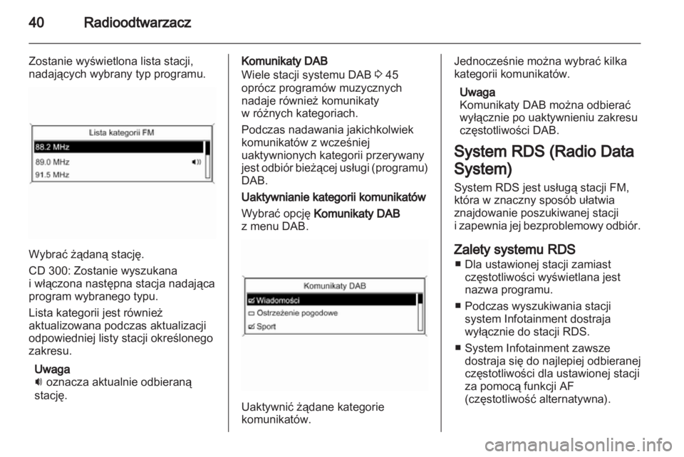 OPEL MERIVA 2012  Instrukcja obsługi systemu audio-nawigacyjnego (in Polish) 