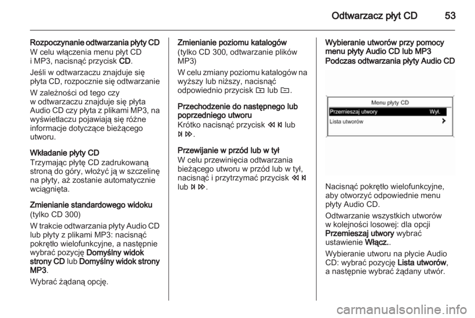 OPEL MERIVA 2012  Instrukcja obsługi systemu audio-nawigacyjnego (in Polish) 