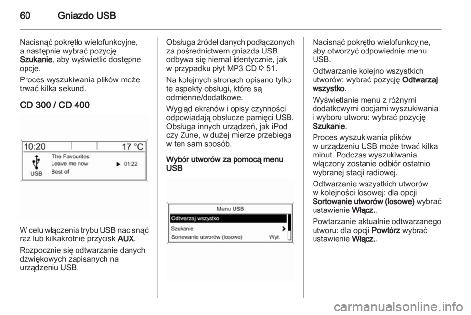 OPEL MERIVA 2012  Instrukcja obsługi systemu audio-nawigacyjnego (in Polish) 
