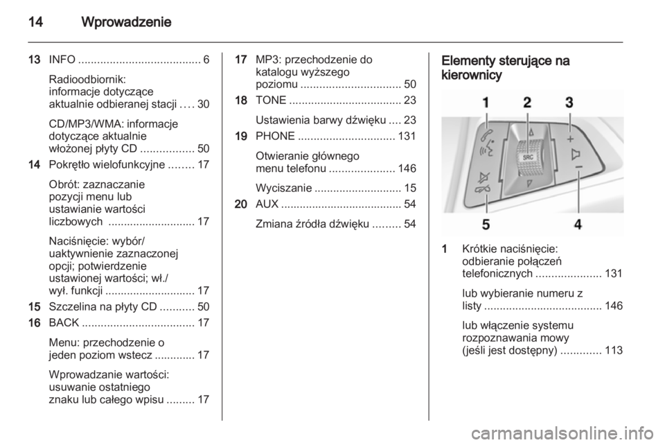 OPEL MERIVA 2012.5  Instrukcja obsługi systemu audio-nawigacyjnego (in Polish) 