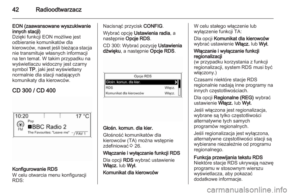OPEL MERIVA 2012.5  Instrukcja obsługi systemu audio-nawigacyjnego (in Polish) 