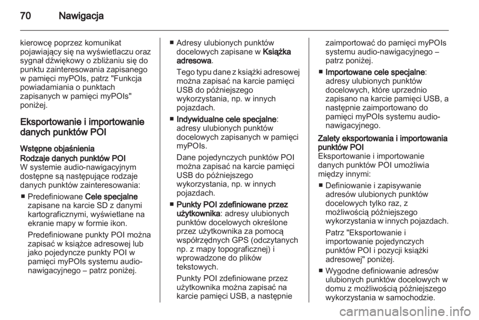 OPEL MERIVA 2012.5  Instrukcja obsługi systemu audio-nawigacyjnego (in Polish) 