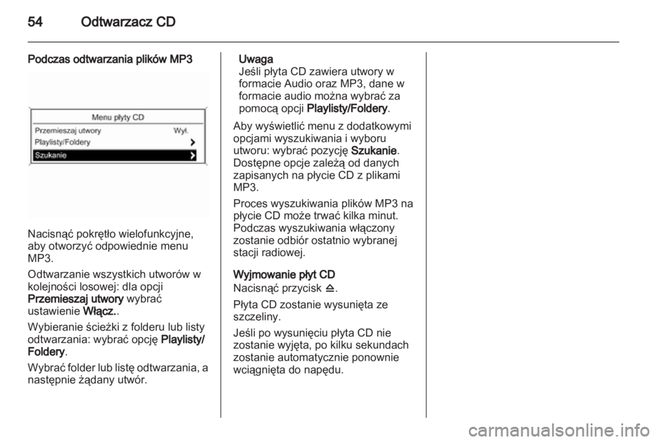 OPEL MERIVA 2013.5  Instrukcja obsługi systemu audio-nawigacyjnego (in Polish) 