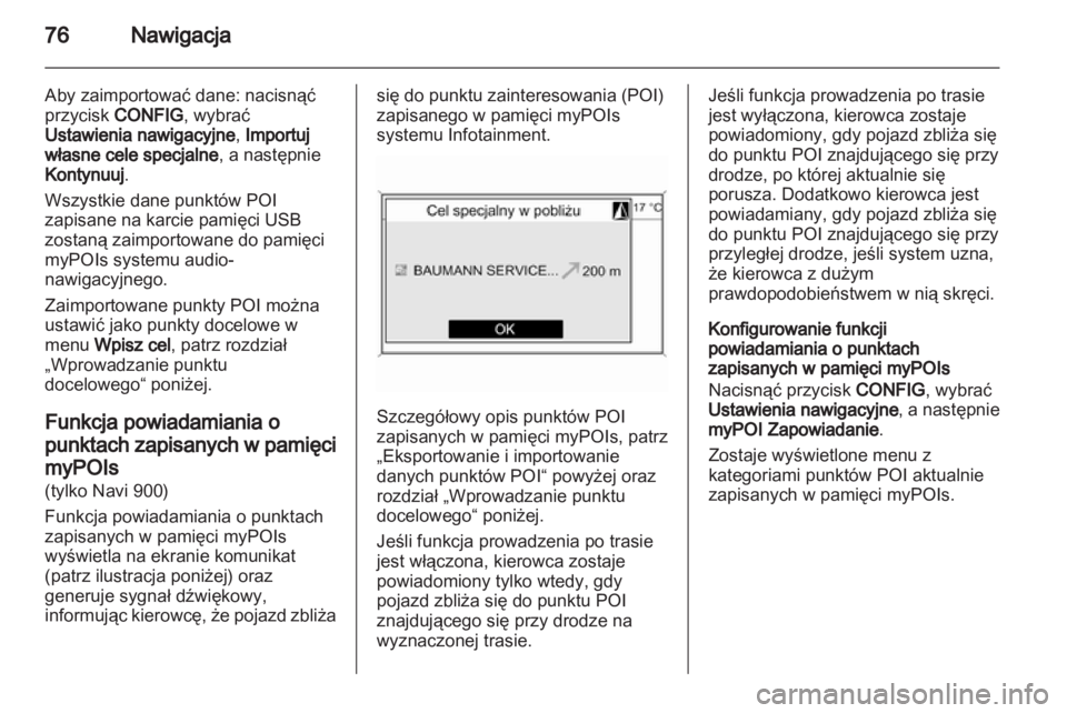 OPEL MERIVA 2013.5  Instrukcja obsługi systemu audio-nawigacyjnego (in Polish) 