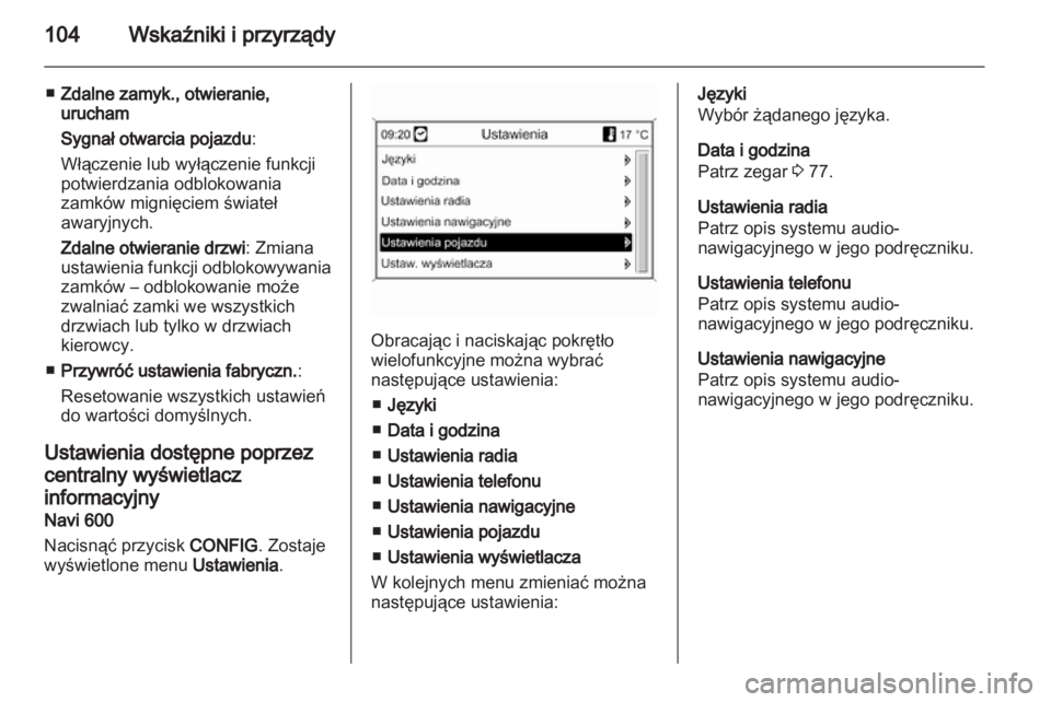 OPEL MOKKA 2013  Instrukcja obsługi (in Polish) 