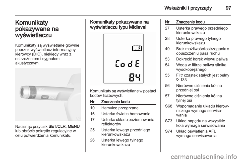 OPEL MOKKA 2013  Instrukcja obsługi (in Polish) 