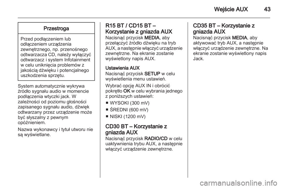 OPEL VIVARO 2013  Instrukcja obsługi systemu audio-nawigacyjnego (in Polish) 