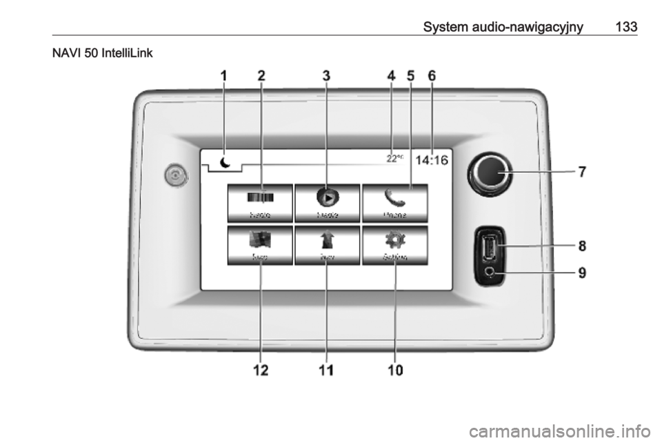 OPEL MOVANO_B 2020  Instrukcja obsługi (in Polish) System audio-nawigacyjny133NAVI 50 IntelliLink 