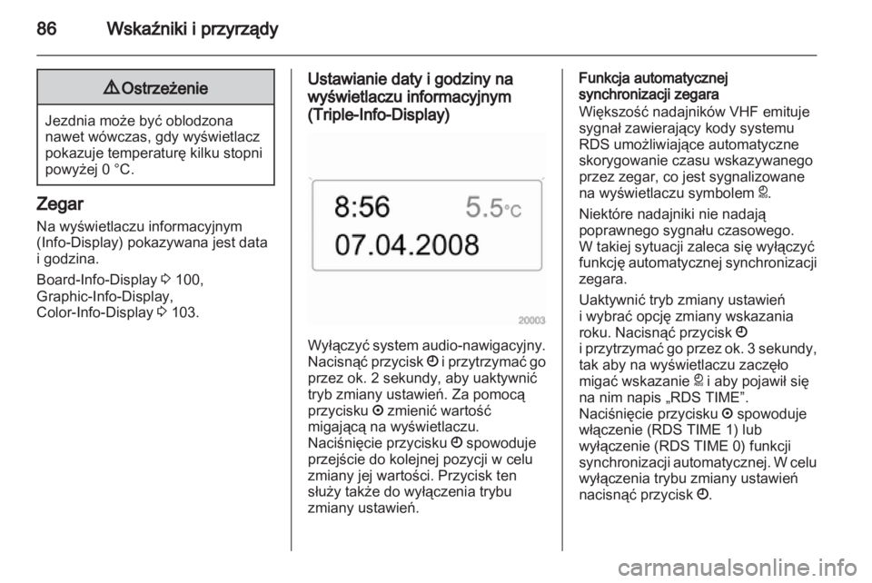 OPEL ZAFIRA 2010  Instrukcja obsługi (in Polish) 
