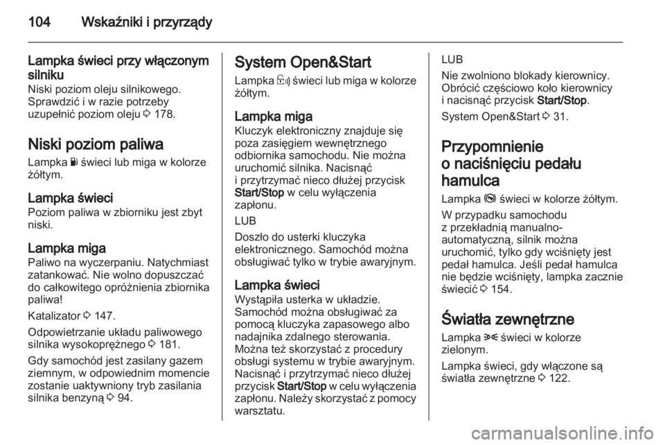 OPEL ZAFIRA 2011.5  Instrukcja obsługi (in Polish) 
