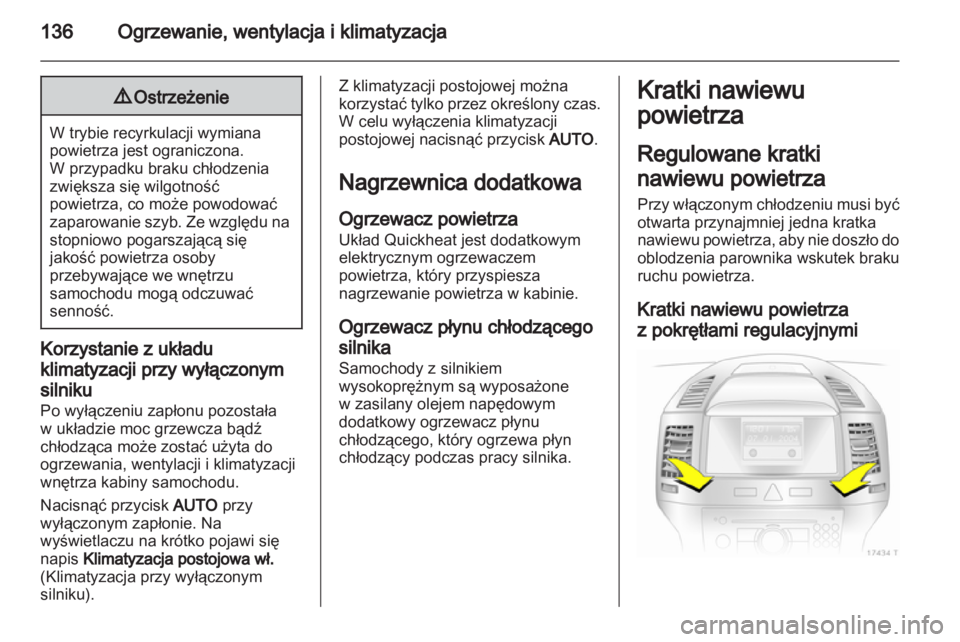 OPEL ZAFIRA 2012  Instrukcja obsługi (in Polish) 