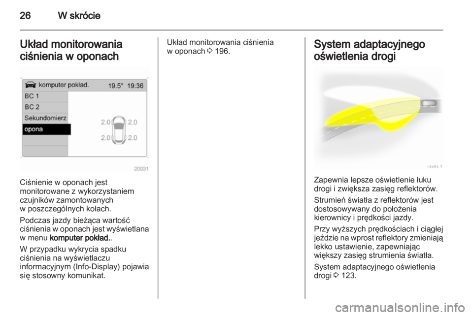 OPEL ZAFIRA 2012  Instrukcja obsługi (in Polish) 