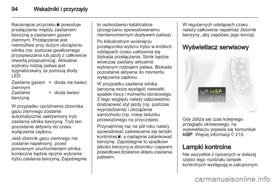 OPEL ZAFIRA 2012  Instrukcja obsługi (in Polish) 