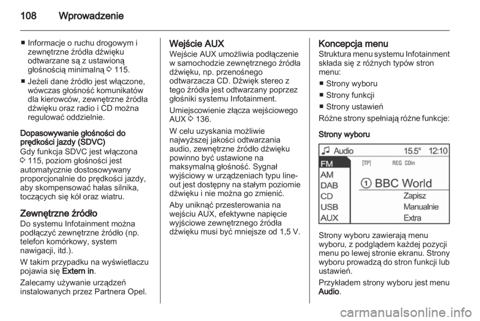 OPEL ZAFIRA B 2014  Instrukcja obsługi systemu audio-nawigacyjnego (in Polish) 