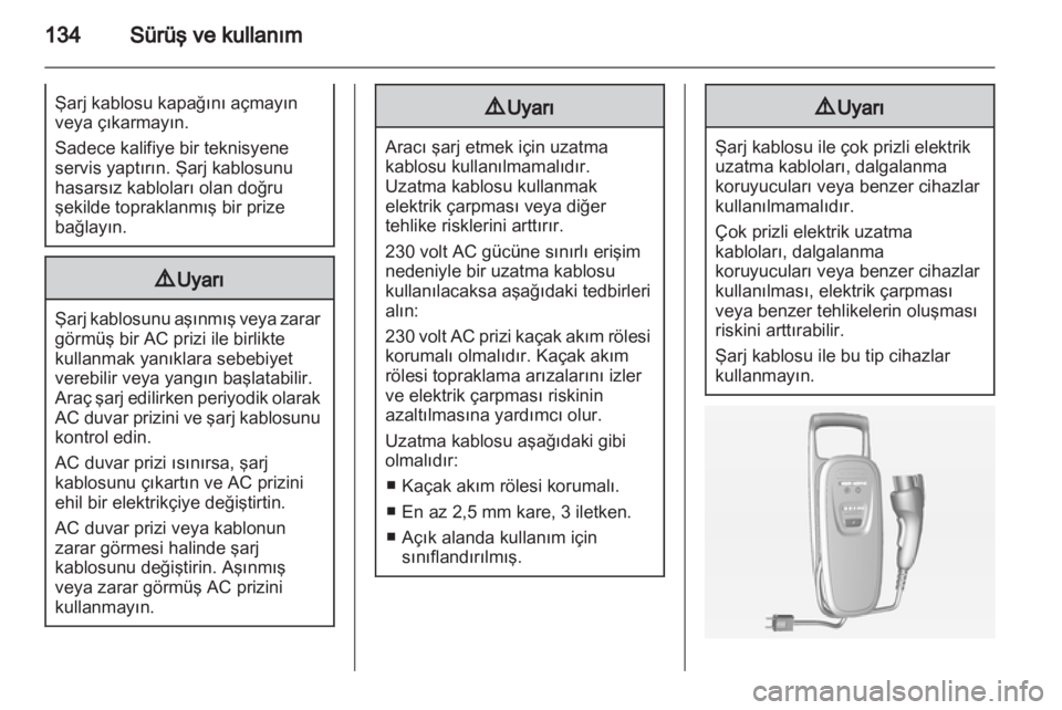 OPEL AMPERA 2012.5  Sürücü El Kitabı (in Turkish) 
