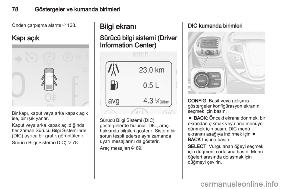 OPEL AMPERA 2013  Sürücü El Kitabı (in Turkish) 