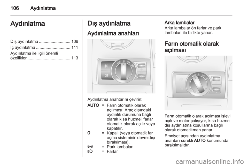 OPEL ANTARA 2011  Sürücü El Kitabı (in Turkish) 