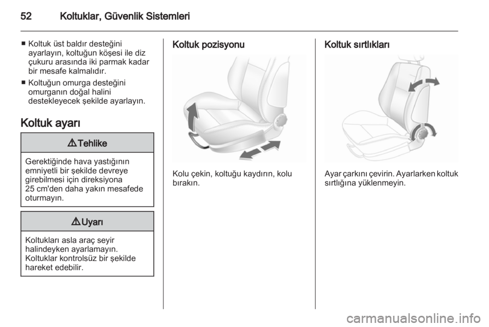 OPEL ASTRA H 2012  Sürücü El Kitabı (in Turkish) 